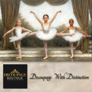 Vintage Trio Toneel Ballerina Decoupage Tissuepapier