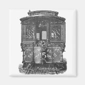 Vintage Trolley Koelkast Magnet (Voorkant)