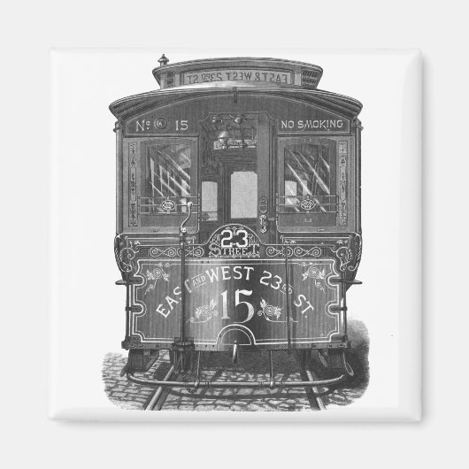 Vintage Trolley Koelkast Magnet (Voorkant)