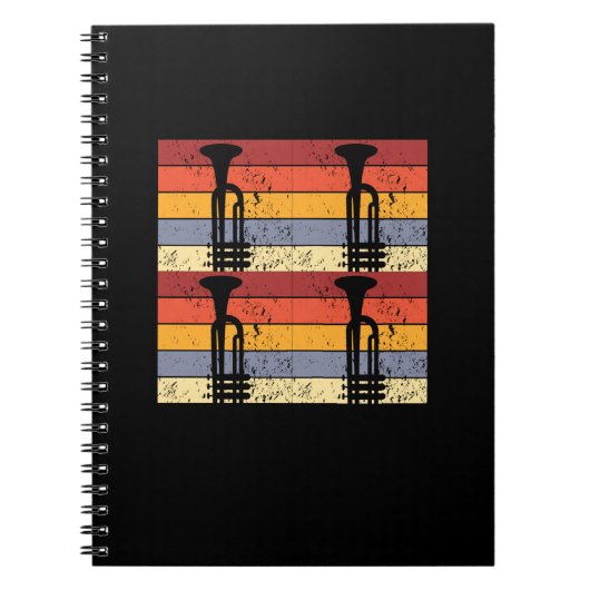 Vintage Trompet Ontwerp Notitieboek (Voorkant)