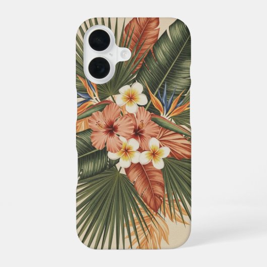 Vintage Tropical Botanical Composition iPhone 16 Hoesje (Achterkant)