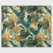 vintage tropical leaf pattern aesthetic cadeaupapier (Vlak)