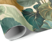 vintage tropical leaf pattern aesthetic cadeaupapier (Rol Hoek)