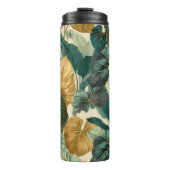 vintage tropical leaf pattern aesthetic thermosbeker (Voorkant)