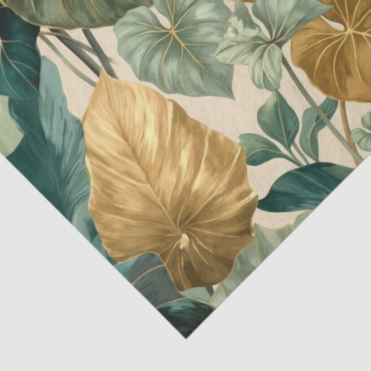 vintage tropical leaf pattern aesthetic tissuepapier (Detail)