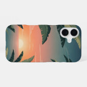 Vintage Tropical Sunset iPhone 16 Hoesje (Achterkant horizontaal)