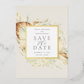 Vintage Tropics Folie Save the Date Kaart (Voorkant)