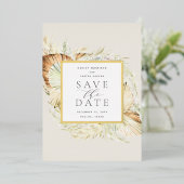 Vintage Tropics Folie Save the Date Kaart (Staand Voorkant)