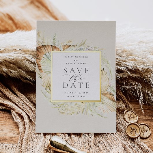 Vintage Tropics Folie Save the Date Kaart