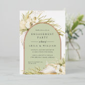 Vintage Tropics | Verloving Feest Folie Uitnodiging (Staand Voorkant)