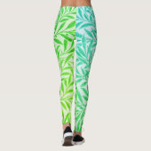 Vintage Tropisch Groen Wilgenbladeren Botanisch Leggings (Achterkant)