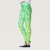Vintage Tropisch Groen Wilgenbladeren Botanisch Leggings (Links)
