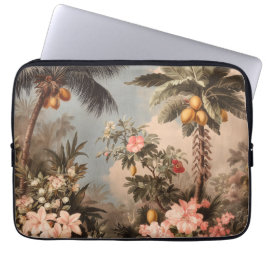 Vintage Tropisch Paradijs met Palmbomen Laptop Sleeve
