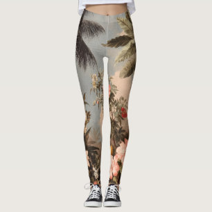 Vintage Tropisch Paradijs met Palmbomen Leggings