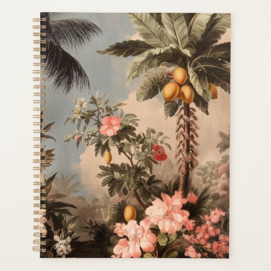 Vintage Tropisch Paradijs met Palmbomen Planner (Voorkant)