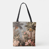 Vintage Tropisch Paradijs met Palmbomen Tote Bag (Achterkant)