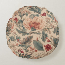Vintage Tropisch Rond Kussen