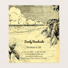 Vintage Tropisch Strand Aangepaste Vouwbare Zakeli Visitekaartje