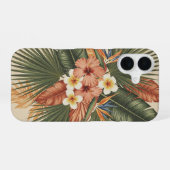 Vintage Tropische Botanische Compositie iPhone 16 Hoesje (Achterkant horizontaal)