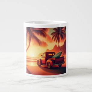 vintage tropische/Hawaiiaanse surftruck Grote Koffiekop