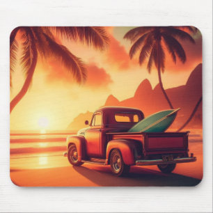 vintage tropische/Hawaiiaanse surftruck Muismat