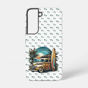 vintage tropische/Hawaiiaanse surftruck Samsung Galaxy Hoesje
