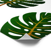 Vintage tropische monstera palmboombladeren poster (Hoek)