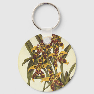 Vintage Tropische Odontoglossum Orchideeën Bloemen Sleutelhanger