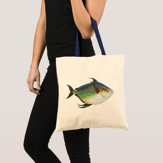 Vintage tropische Opah-vis, mariene waterdieren Tote Bag (Voorkant (product))