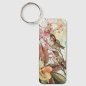 Vintage tropische orchideeën, bloemen en kolibries sleutelhanger (Voorkant)