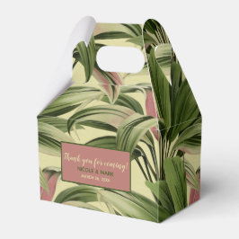 Vintage Tropische Palm Botanische Aquarel Crème Bedankdoosjes