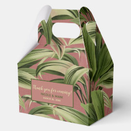 Vintage Tropische Palm Botanische Aquarel Roos Bedankdoosjes