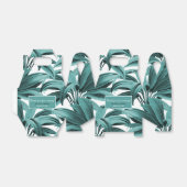 Vintage Tropische Palm Botanische Aquarel Teal Bedankdoosjes (Uitgevouwen)