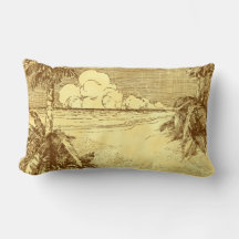 Vintage Tropische Palmboom Strand Rustieke Bruinti