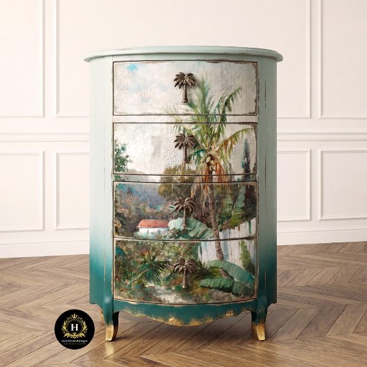 Vintage Tropische Rustieke Textuur Decoupage Tissuepapier