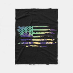 Vintage Tropische Zomer Vakantie En Usa Vlag Stran Fleece Deken