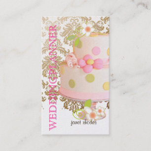 Vintage, Trouw Planner+Cake+Fidora Damast Visitekaartje