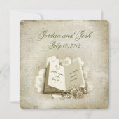 vintage trouwboek met bouquet kaart (Voorkant)