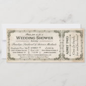Vintage Trouwdouche Ticket Uitnodigingen I (Voorkant)