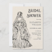 Vintage trouwjurk vrijgezellenfeest kaart (Voorkant)