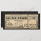 Vintage trouwkaart uitnodiging met RSVP II 2.0 (Voorkant / Achterkant)