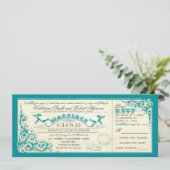 Vintage trouwkaarten & Blauwe Elegante Bloemen Kaart (Staand voorkant)