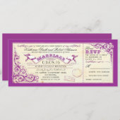 Vintage trouwkaarten & Blauwe Elegante Bloemen Kaart (Voorkant / Achterkant)