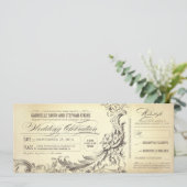 Vintage trouwkaarten - verfijnde bloeit kaart (Staand voorkant)