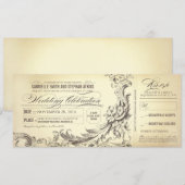 Vintage trouwkaarten - verfijnde bloeit kaart (Voorkant / Achterkant)