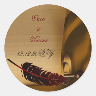 vintage trouwlabel ronde sticker