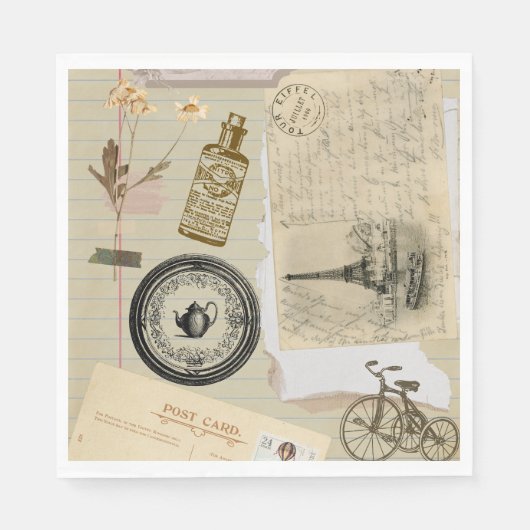 Vintage trouwpapieren servetten (Voorkant)