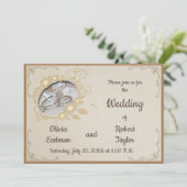 Vintage trouwringen save the date (Staand voorkant)