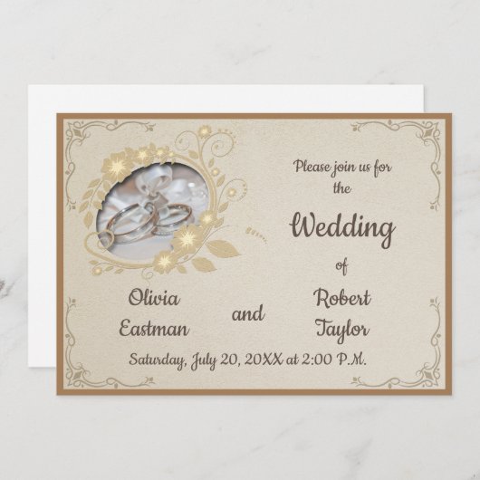 Vintage trouwringen save the date (Voorkant / Achterkant)