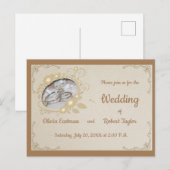 Vintage trouwringen uitnodiging briefkaart (Voorkant / Achterkant)